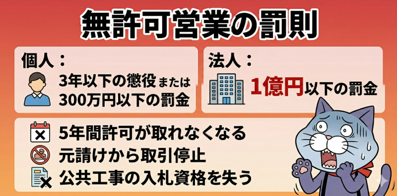 無許可営業の罰則一覧