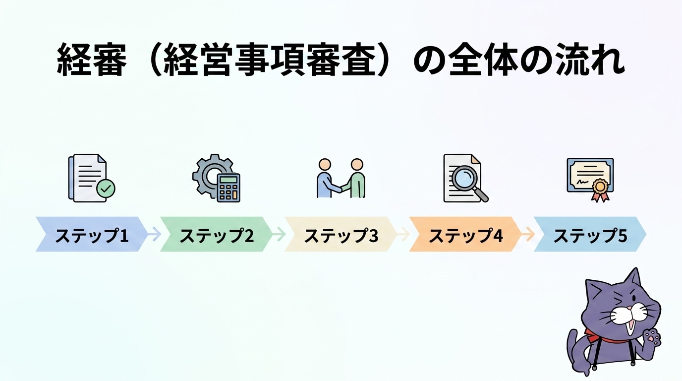 経審(経営事項審査)の流れ5ステップ
