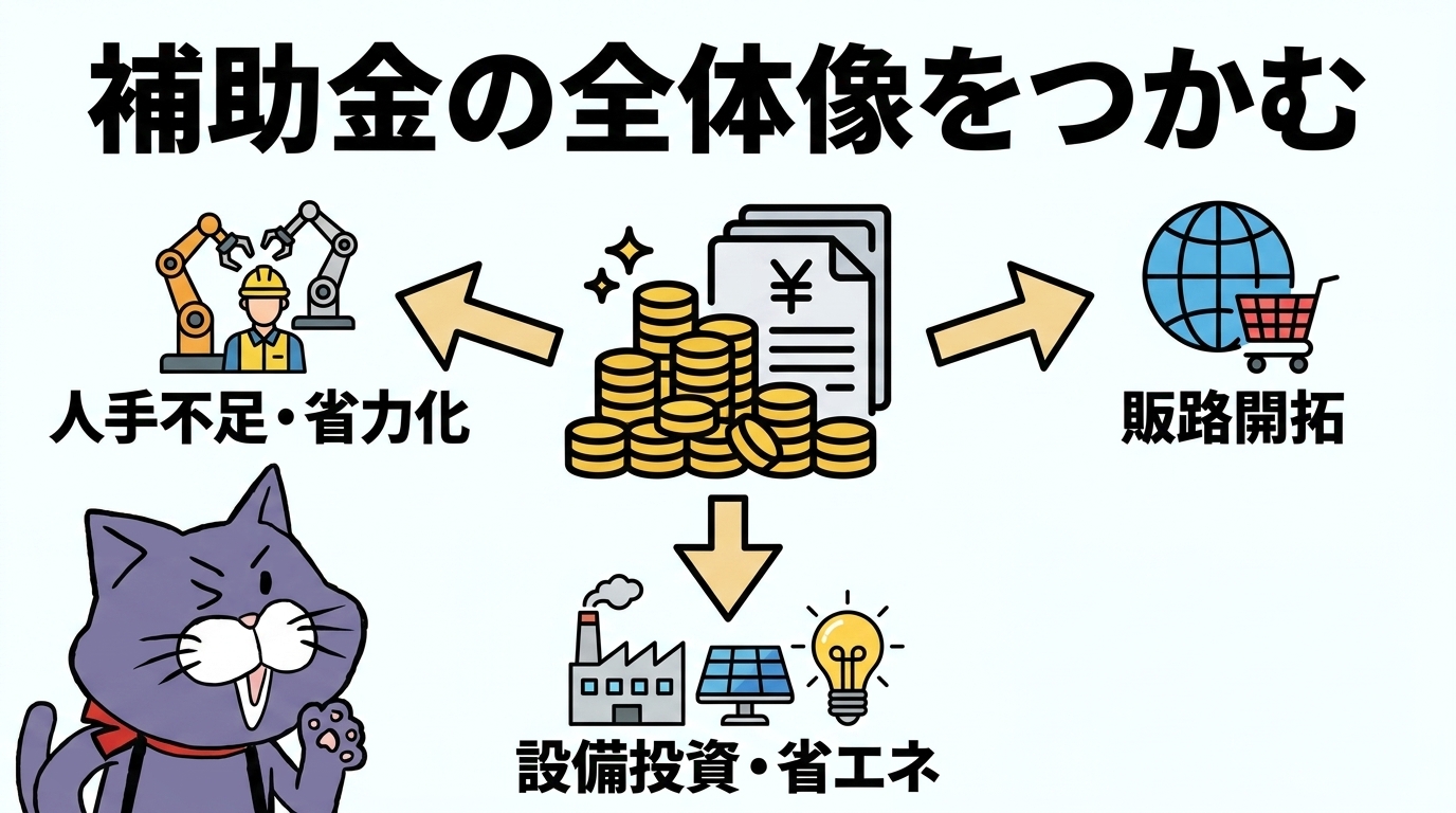 2026年度の中小企業向け主要補助金マップ