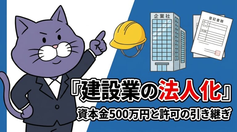 建設業の法人化と資本金500万円・許可の引き継ぎ