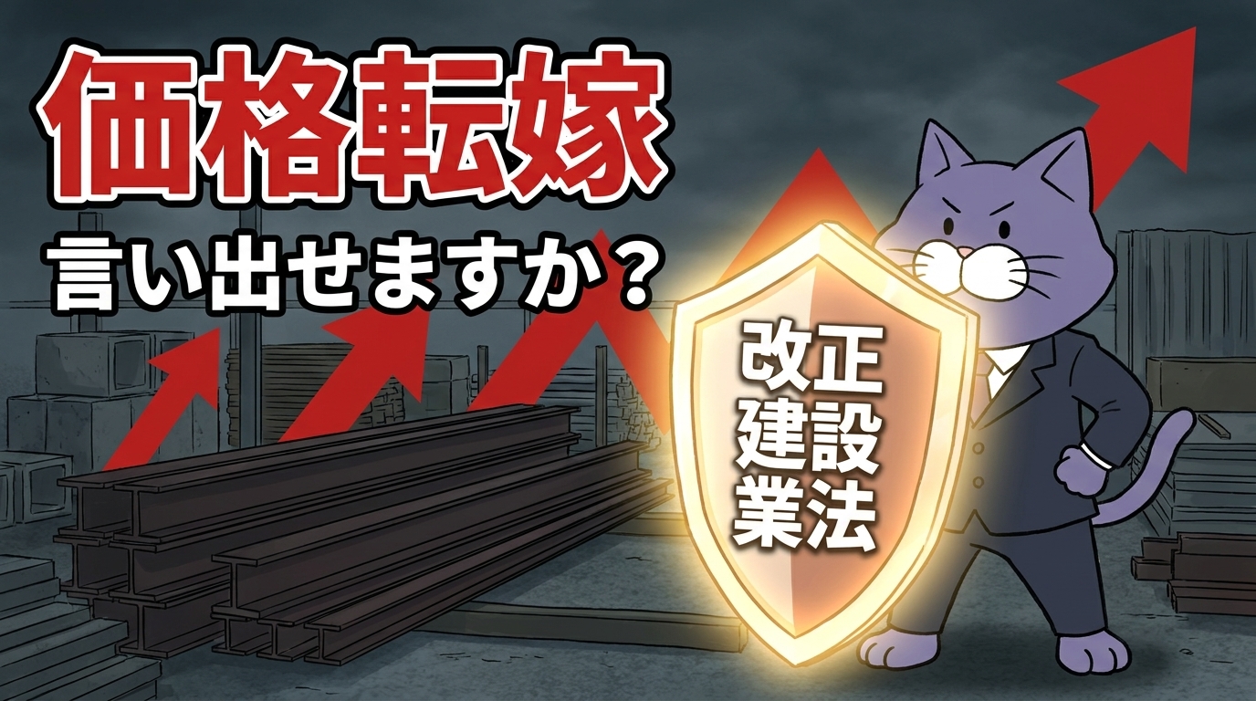 値上げを言い出せない建設業者へ|資材高を価格転嫁する武器=改正建設業法をやさしく解説