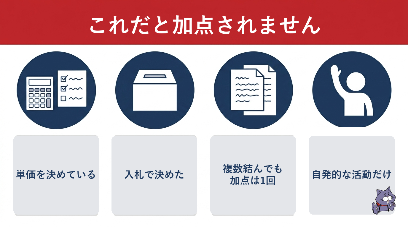 防災協定を締結していても経審で加点対象外になる主なパターン