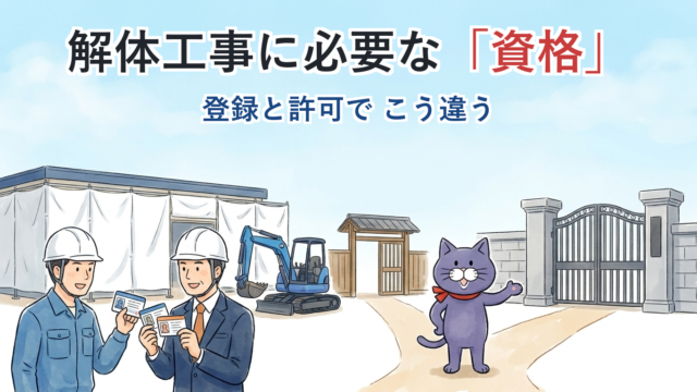 解体工事に必要な資格｜登録と許可でこう違う
