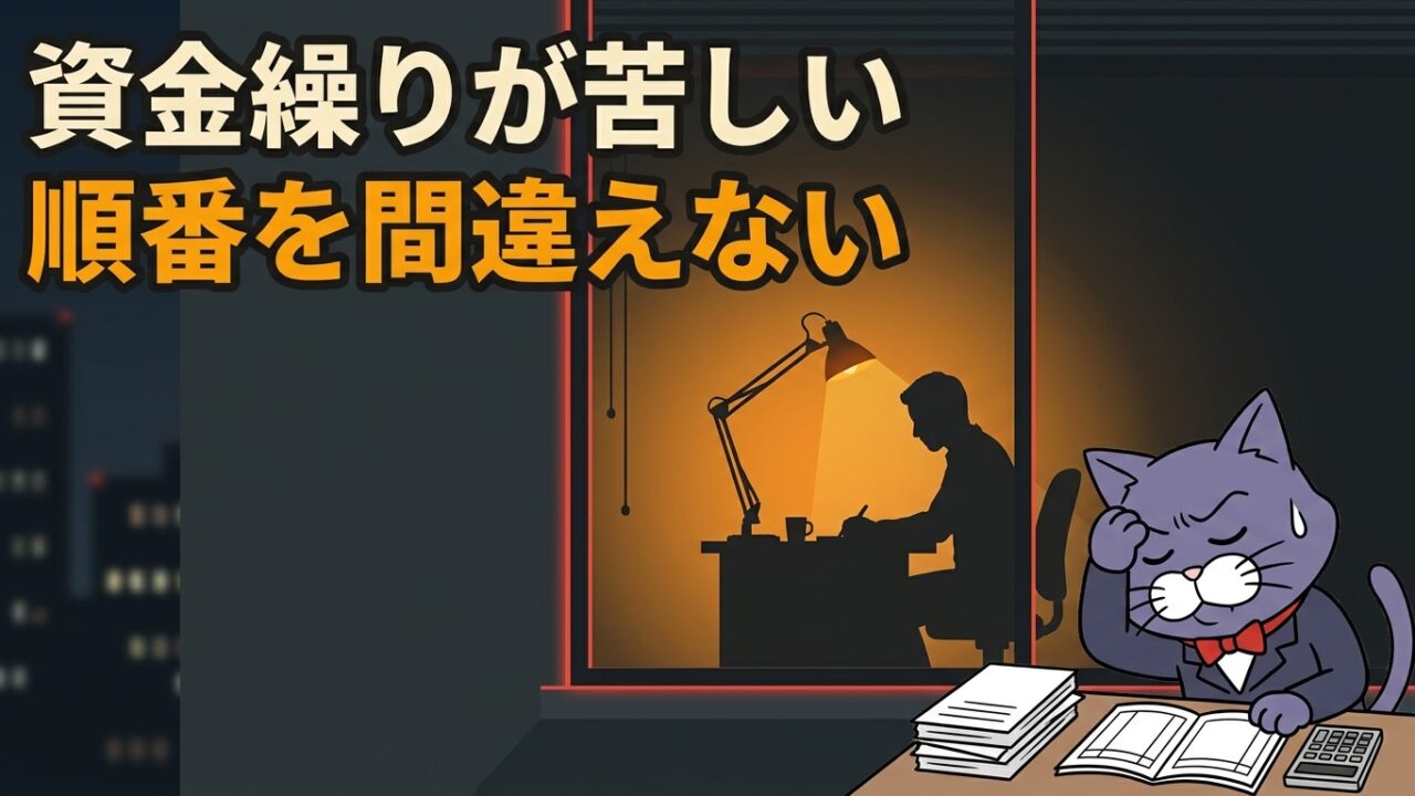 建設業の資金繰りが苦しい。順番を間違えると許可と経審の点数まで失う