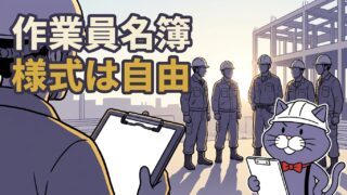 作業員名簿とは。様式は自由で、必ず書く6項目がある
