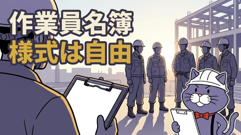 作業員名簿とは。様式は自由で、必ず書く6項目がある