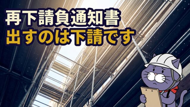 再下請負通知書を出すのは元請ではなく下請