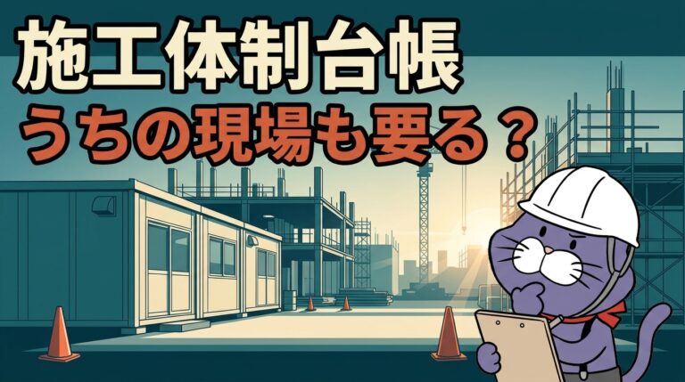 施工体制台帳は自社の現場にも必要か