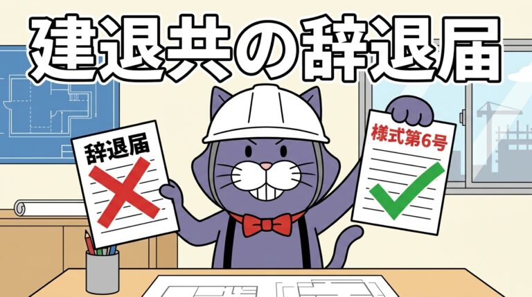 建退共の辞退届は使わず様式第6号で答える、を示すアイキャッチ
