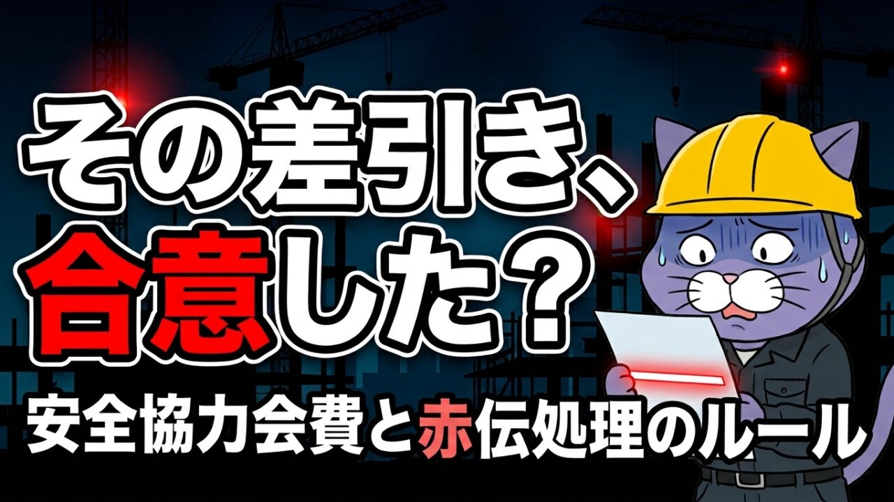 その差引き、合意した？安全協力会費と赤伝処理のルール