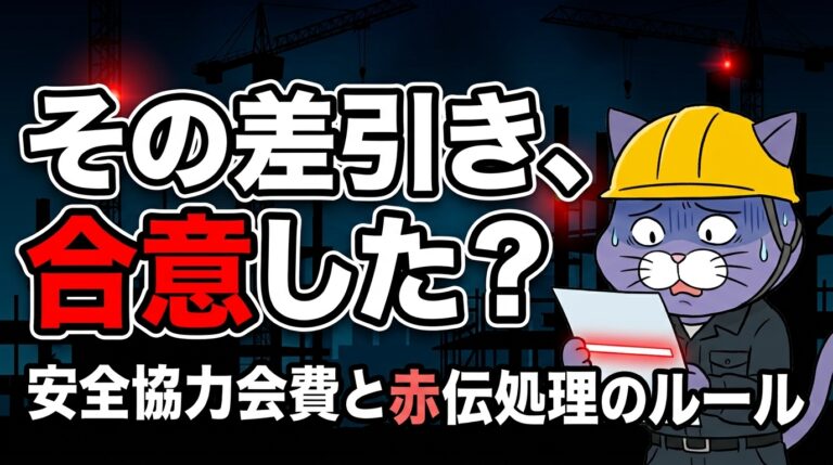 その差引き、合意した?安全協力会費と赤伝処理のルール