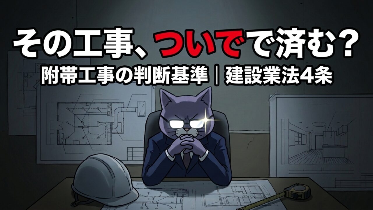 その工事、ついでで済む？附帯工事の判断基準と建設業法4条