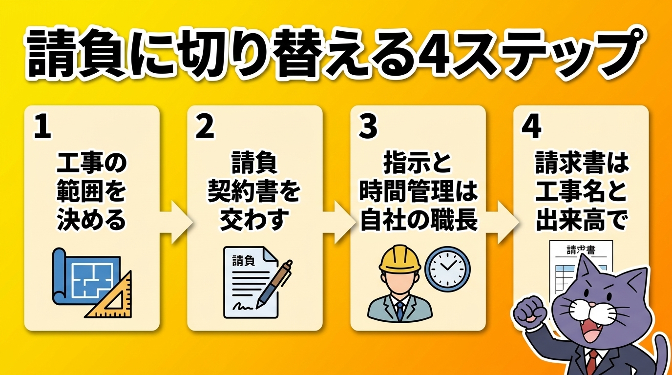 人工出しから請負に切り替える4ステップ