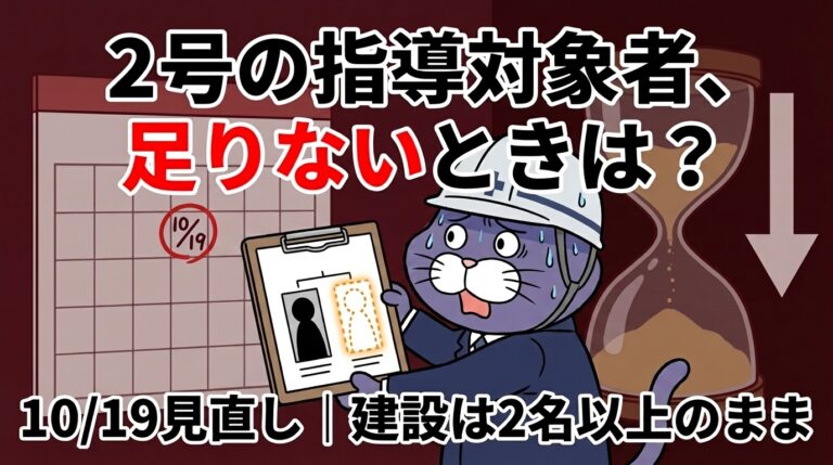 特定技能2号の指導対象者が足りないときは?建設は2名以上のまま